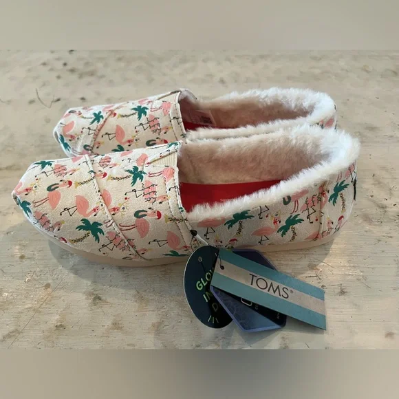 TOMS Alpargata Holiday Flamingo slip-on shoe NWT | size 7 - Picture 3 of 7